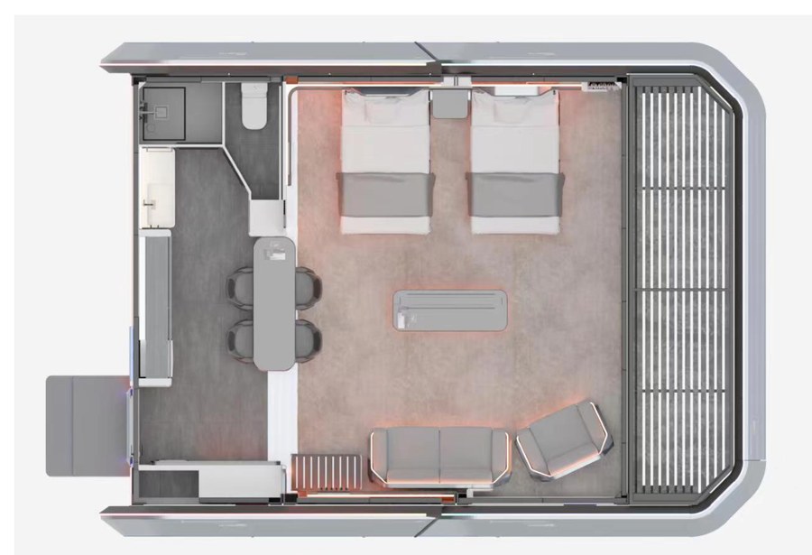 Capsulove Spacious verzió alaprajza, 5,9×7,1 m